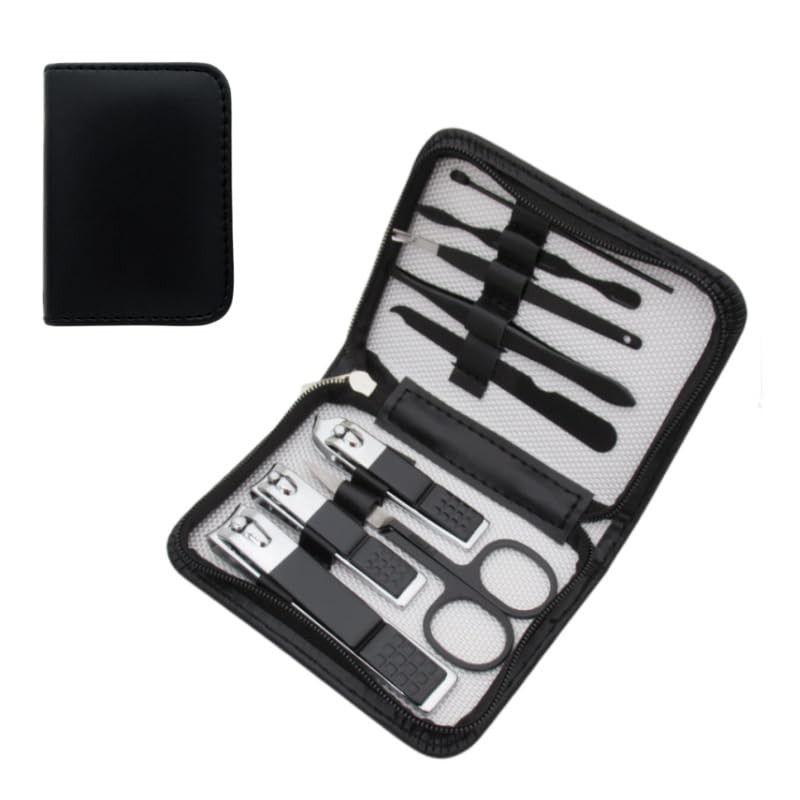 LisoLife 爪切りセット 爪切ネイルケア9セット 眉毛 ハサミ 毛抜き 耳かき多機能 ステンレス製 携帯便利 専用収納ケース付き爪切