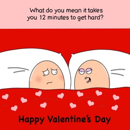 Twizler Funny Valentine's Day Card - Eggs Getting Hard - Valentine Card for Husband Wife or Boyfriend Girlfriend or Partner - Valentine's Card for Him Her or Fiance Fiancee