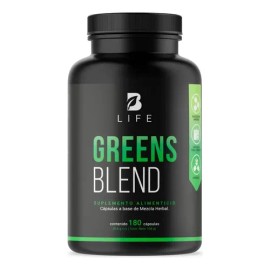 Greens Blend 180 Cáps Espirulina Moringa Weathgrass B Life                                                                                            