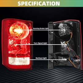 WEISIGAO Tail Lights Assembly Compatible with Honda Pilot 2009 2010 2011 2012 2013 2014 2015; Driver and Passenger Side Rear Lamps (Red With Harness And Bulbs)
