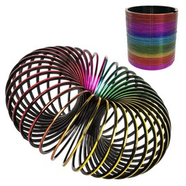 Rainbow Coil Spring Toys Magic Spring Toys for Kids Classic Novelty Toys for Boys and Girls Colorful Neon Plastic Favors Gift Birthday Favor (Rainbow)