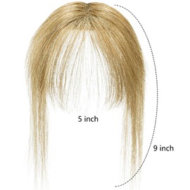 Rose bud 360°Cover Bangs Hair Clip in Bangs 100% Real Human Hair Topper Dark Blonde Fringe with Temples Wispy Bangs Hair Pieces for Women