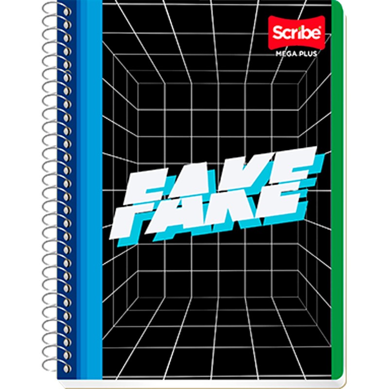 Scribe, MEGA PLUS, Cuaderno Francés Espiral Sencillo de Pasta Semi