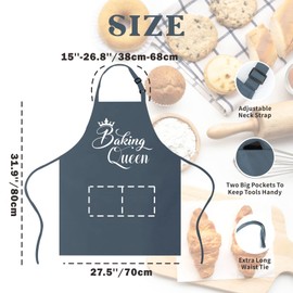 Saukore Funny Baking Aprons for Women, Kitchen Chef Cooking Apron with 2 Pockets, Cute Baking Gift for Bakers, Birthday Christmas Apron Gifts for Mum Wife Sister Friends