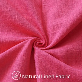 OTOSTAR Set of 2 Linen Fringe Decorative Throw Pillow Covers 24x24 Inch Soft Accent Cushion Covers with Tassels Boho Farmhouse Home Decor Pillowcases for Sofa Couch Patio Bed Living Room, Hot Pink