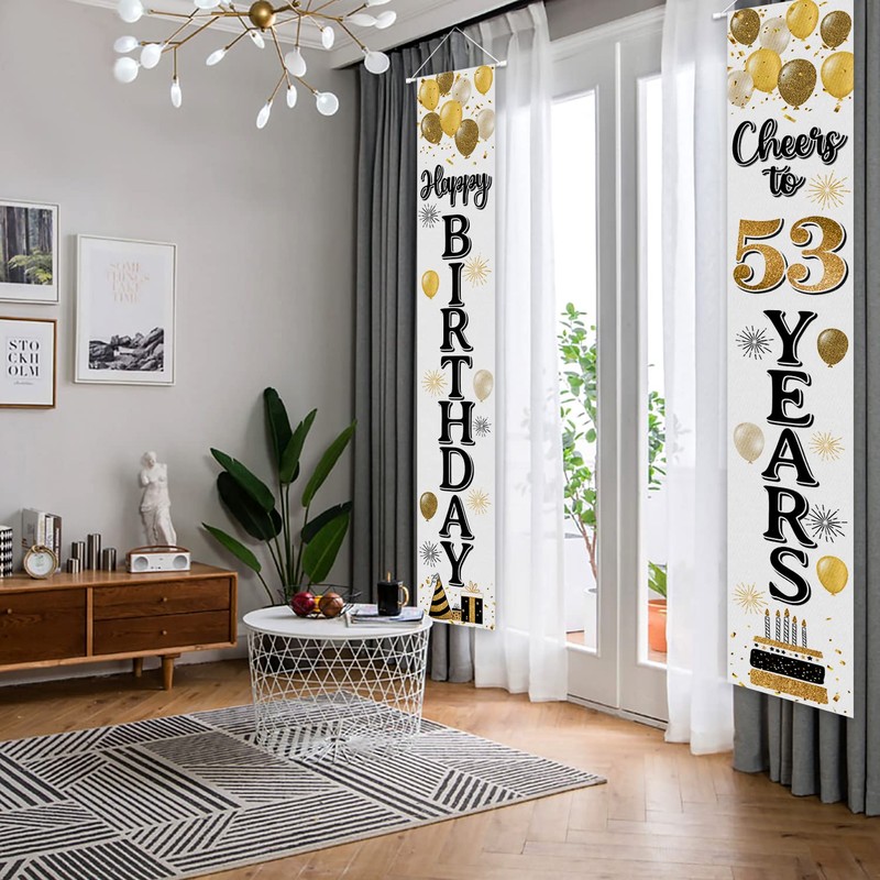 LASKYER Happy 53rd Birthday Door Banner - Cheers to 53