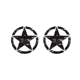 HAIORD Star Car Sticker Car Five-Pointed Star Graphic Hood Door Sticker for Car Off-Road SUV Truck Pickup Body Side Door Trunk Universal Waterproof Vinyl Car Sticker Accessories (2PCS) (Black)