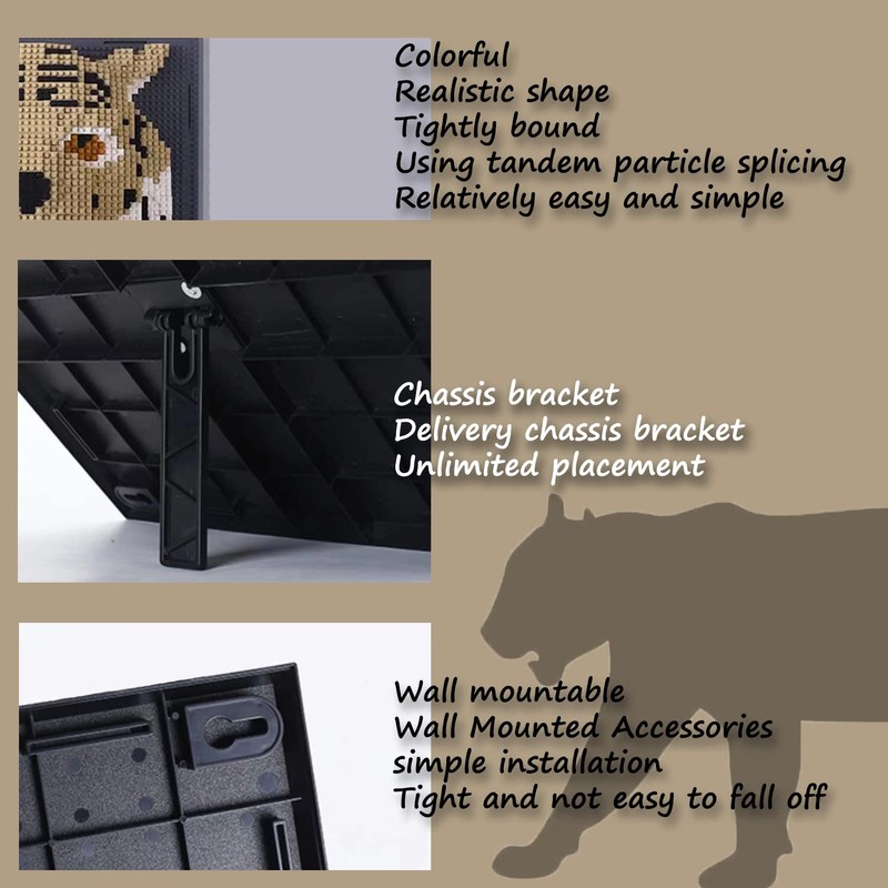 BDYDT Wall Art Tiger Building Blocks Set; A Wall Decor