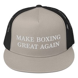 Make Boxing Great Again Hat (Embroidered Trucker Cap) Boxer Gifts Silver/Black