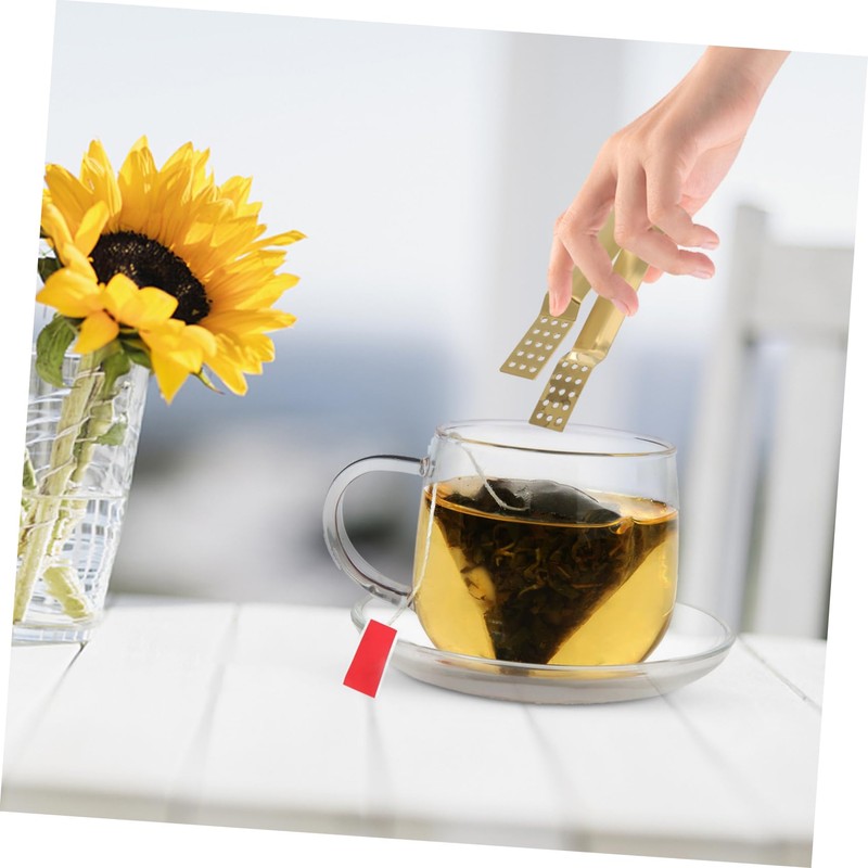 Alipis 4sets Tea Bag Squeezer Tongs Bread Clips Metal Tong