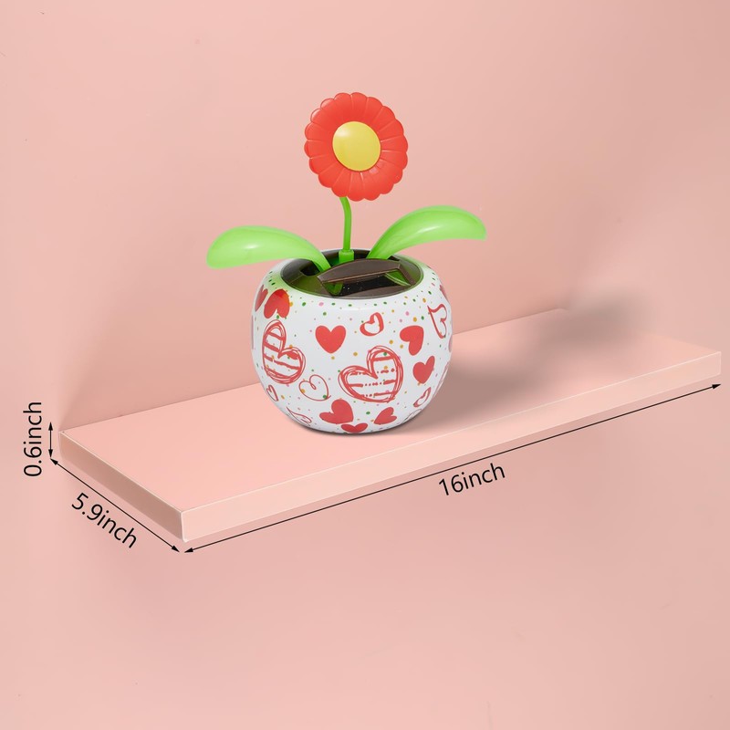 Youyole 3 Pack Pink Floating Shelves for Wall 16 Inch