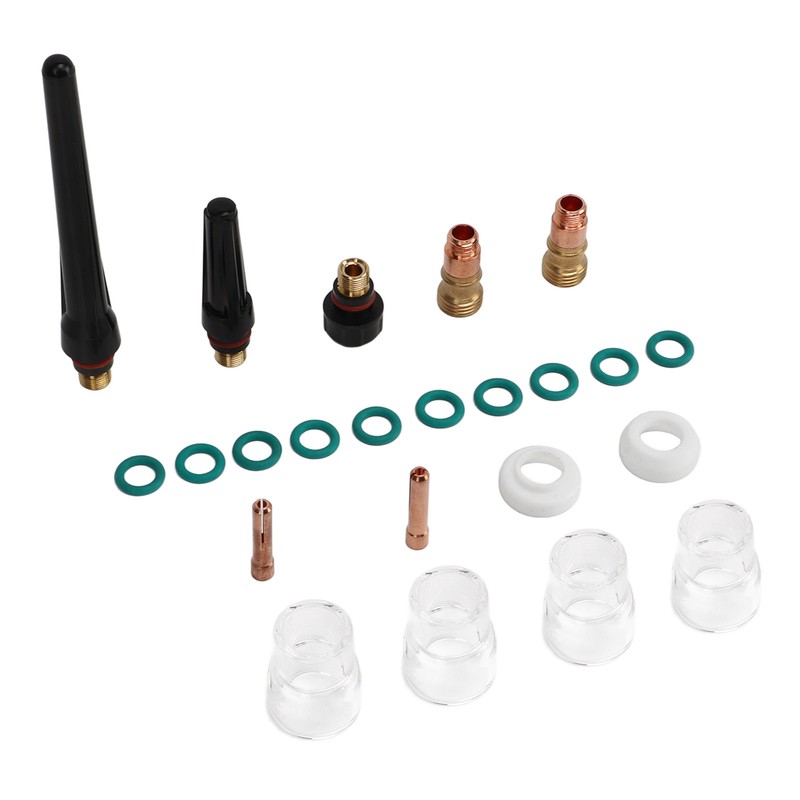 23Pcs TIG Welding Accessory Set Glass Cup Connector Electrode Clamp