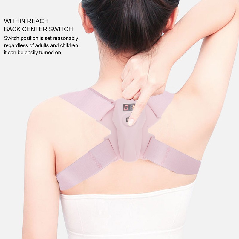 Back Posture Corrector Straightener Intelligent Sensor Humpback Correction TrainerPink