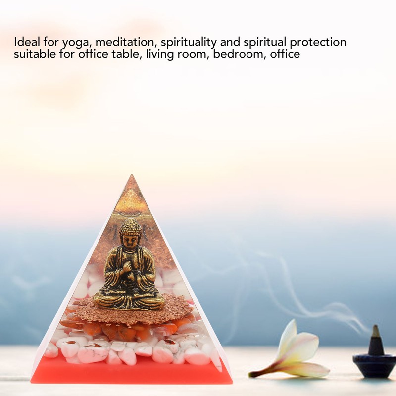 Crystal Pyramid Buddha Epoxy Energy Stone Handicraft for Household Decoration