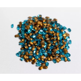 Czech Vintage New (4 Gross) Machine Cut Octagons 6x4 mm Aquamarine Glass Rhinestones