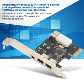 PCIE - 1394A Card, PCIE 1X to 1394A Adapter Card, Compatible with IEEE 1394A OHCI 1.1 Interface Devices, PCIe Firewire Card for Win 98, 2003, XP, Vista, 7, 8, Win Server 2022, 2019