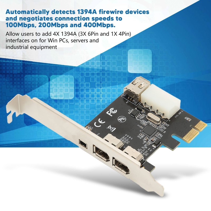 PCIE - 1394A Card, PCIE 1X to 1394A Adapter Card,