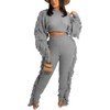 Angsuttc Angsuttc Fringe Set Women 2 Piece Outfit Knit Tassels