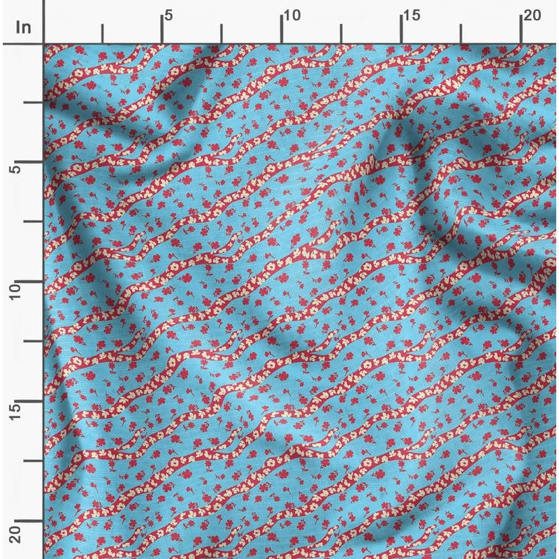 Soimoi Unstitched Crepe Fabric, 1 Meter - 42" Wide, Blue