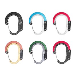 HERO CLIP Small Hero Clip, Carabiner, Shaped, Hook, Back Hanger, Static Load 48.5 lbs (22 kg), black stealth black