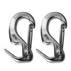 2 Pcs Stainless Steel Spring Hook 65mm Rust Prevention Spring