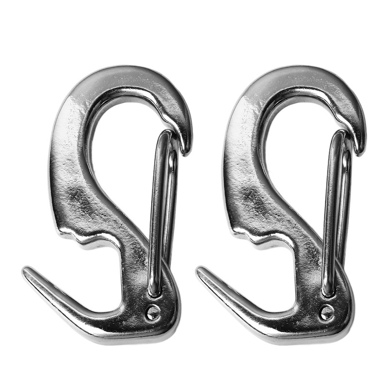 2 Pcs Stainless Steel Spring Hook 65mm Rust Prevention Spring