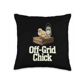Baby Chicks in Homesteading Off-Grid Chick Throw Pillow