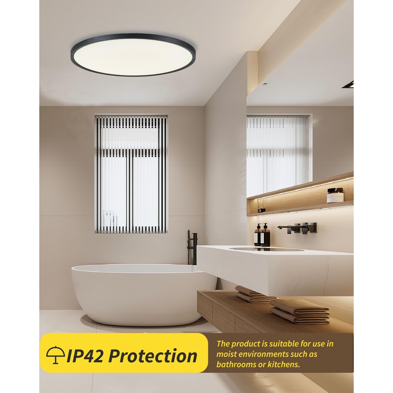 1pack 24 Inch Remote Control Dimmable Large LED Flush Mount