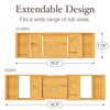 Wooden Bathtub Tray - Foldable Expandable Bamboo Bath Tray for