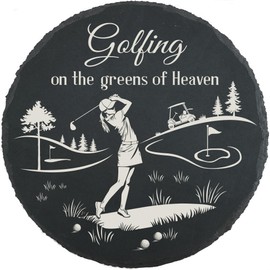 Golfing Memorial Stone Garden for Golfer Memorial Golfing in Heaven Stepping Stone Sympathy Golfing Funeral Gift Loss of Loved One in Loving Memory (Male)