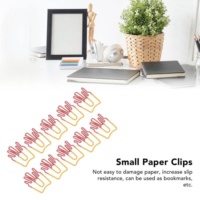 100Pcs Paper Clips Cute French Fries Shape Electroplating Process Lightweight