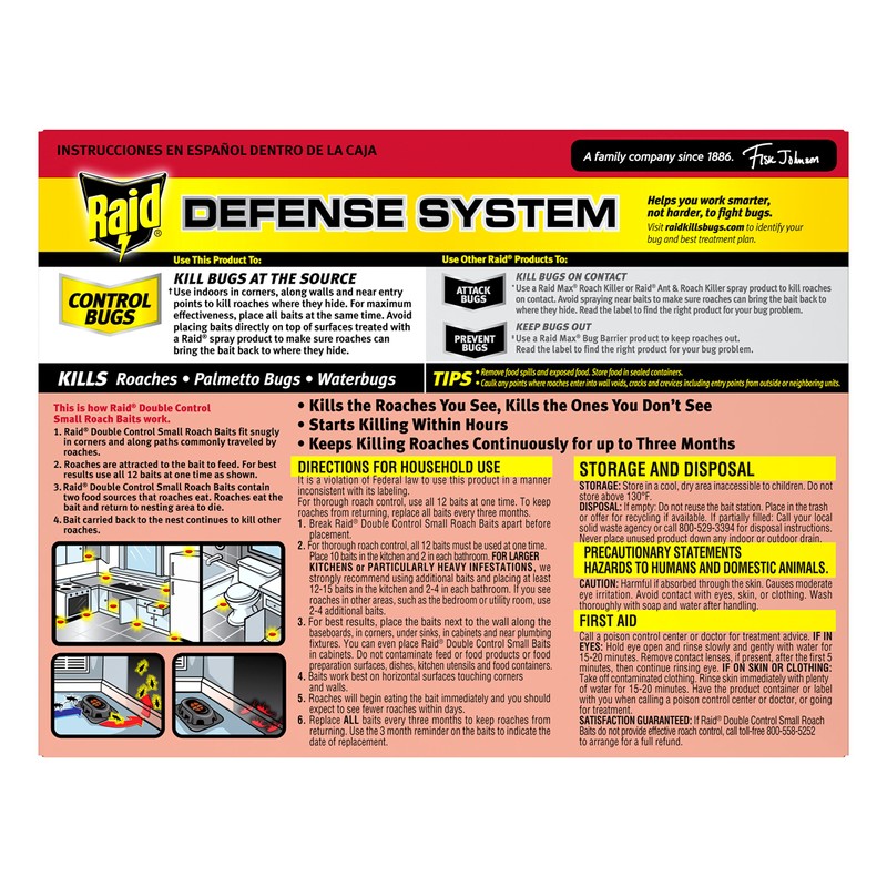 Raid Roach Killer Baits, Child Resistant, For Indoor Use, 12