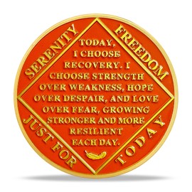 deDecoml Sobriety Token Phoenix Flower Fairy Design with Inspirational Prayer（2 Year）