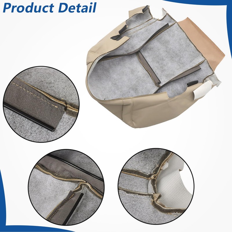 WFLNHB Artificial Leather Front Driver Side Bottom Seat Cover Tan