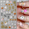 Halloween 5D Embossed Nail Stickers for Nail Art, Ghost Pumpkin