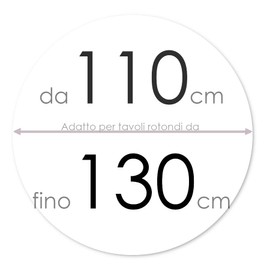 Biancocasa Molton Table Protector Round Cotton 470 g/m² for Tables from 110 cm to 130 cm