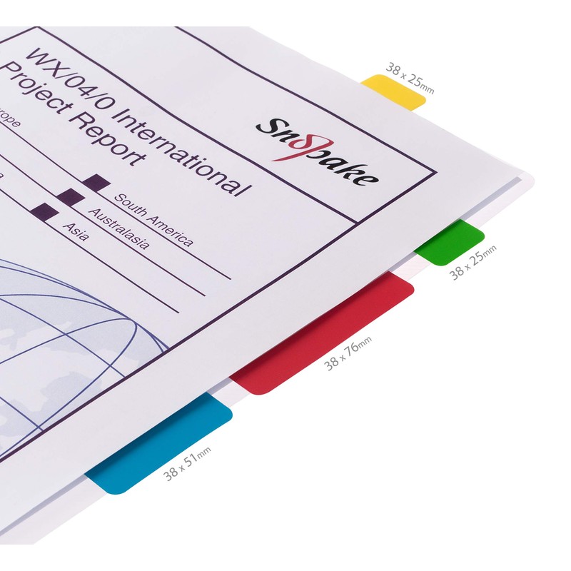 Snopake Extra Thick Repositionable Filing Index Tabs 38x51mm – 24