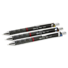 rOtring Tikky Set of 3 with Colour Code 0.35/0.5/0.7 mm (Includes 3 Cans of Refills HB + Eraser B20)