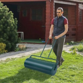 36 X 12 Inch Manual Water-Filled Metal Lawn Roller Push Aerator for Lawn CareColor: Green Color, Select: 36 x 12 Inch