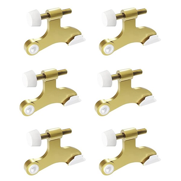 Veciado 6Pcs Hinge Pin Gold Door Stopper Adjustable Heavy Duty