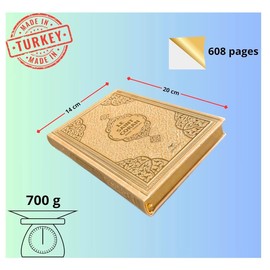 Imani Aksa Arabic Quran, French, Translated and Annotated in French and Muslim Prayer Rug (Grey)