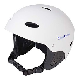 Tontron Adult Whitewater Kayaking Canoeing Watersports Helmet (Matte WhitePearl, Large)