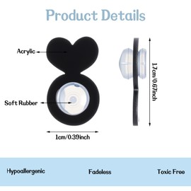 32PCS Transparent Silicone Earring Lifters for Droopy Ears - Comfortable Earring Backs for Heavy Studs, Earrings Back Lifters Replacements(Black)