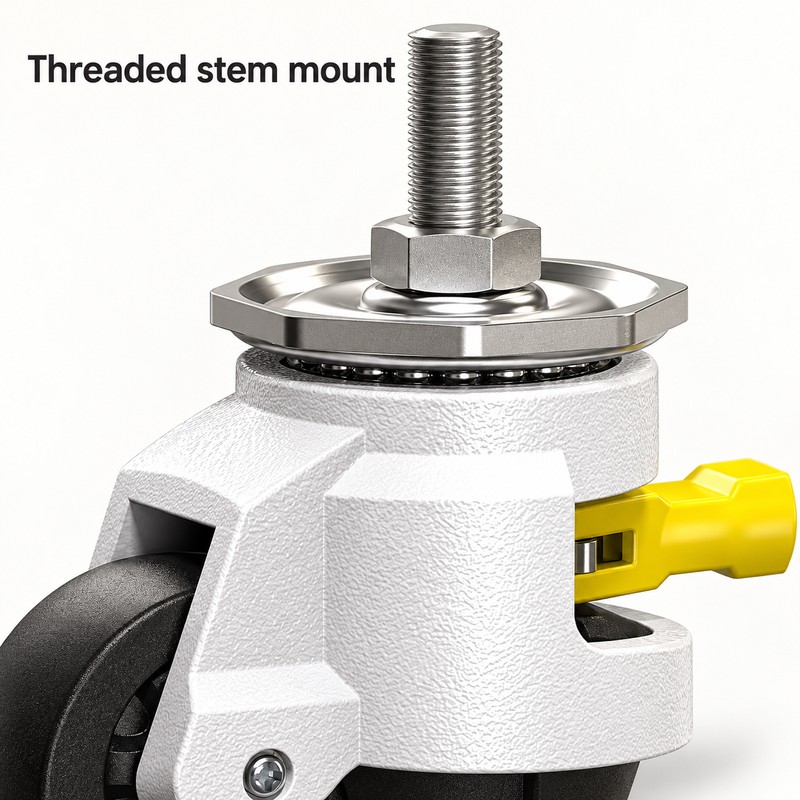 4 Pack Heavy Duty Retractable Leveling Casters, 2200 lb Capacity,