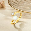 SIMPLGIRL Opal Rings 925 Sterling SIlver Stacking Rings Adjustable Rings