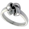 Sterling Silver Love Knot Ring for Women 3/8 inch wide