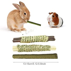 Dbeans Flourithing Rabbit Toys, 3 Types Hamster Chew Toys for Teeth Grinding, Improve Dental Health, Best Bunny Toys for Rabbits, Guinea Pigs, Chinchillas, Hamsters