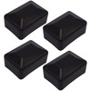 SKIR'CO (4 pcs) Fence Post Caps, Rectangular Black Plastic Caps