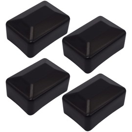 SKIR'CO (4 pcs) Fence Post Caps, Rectangular Black Plastic Caps 40 x 60 mm, Fence Post Covers, Jet Black RAL 9005 Colour