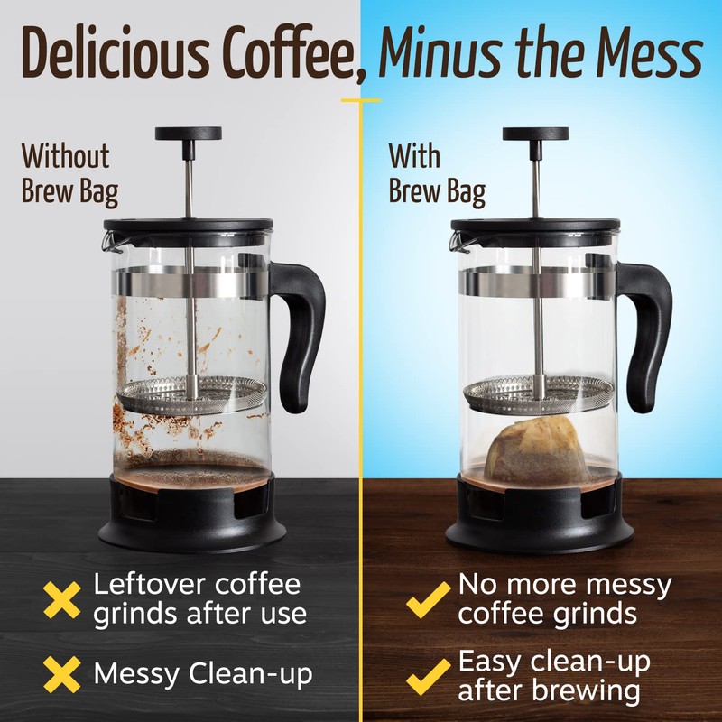 [200 pack] No Mess French Press Brew Bag to Save